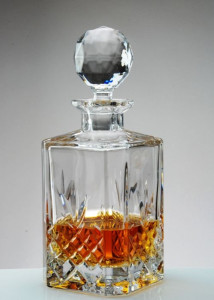 Cristal Bohemia - Set 7 piese Decantor de whisky + 6 pahare, modele taiate manual Gloria