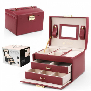 Cutie de bijuterii Organizator MyBeautyCollection Visiniu