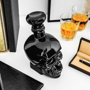 Sticla Decantor Whiskey Craniu Black