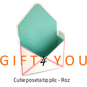 Cutie poseta tip plic - Roz