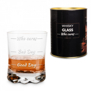 Pahar de Whisky Who Cares in cutie metalica