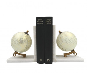 Suport opritor de carti marmura - Globe BookEnd