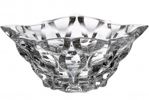 Cadou De Lux Cristal Bohemia - Set Vaza si platou pentru fructe colectia Zefir alb