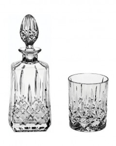 Cristal Bohemia - Set 7 piese Decantor de whisky + 6 pahare Nobilis
