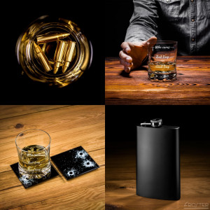 Guitar Whisky Set Who Cares - Set de whisky in carcasa Elegance cu forma de chitara