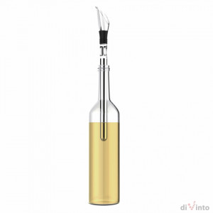 Set de servire vin in carcasa Elegance - racitor, tirbuson cu presiune de aer, antipicurator, dop de vid