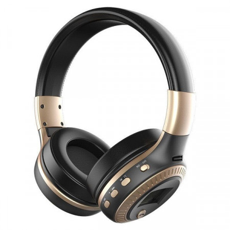 Casti fara fir, cu microfon, bluetooth 4.2, suport card 32GB, radio FM, noise cancelling, B19