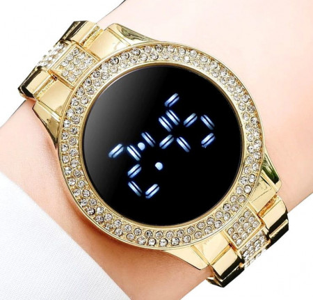 Ceas Dama Fashion Touch Screen Digital, Auriu, LD092-V2
