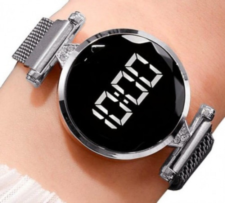 Ceas Dama Fashion Touch Screen Digital, Argintiu, LD093-V1
