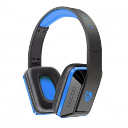 Casti audio bluetooth Ovleng MX111 albastru-negru, difuzor 40mm, microfon, slot sd card, radio fm, baterie 200mAh, distanta maxima 10m, wireless