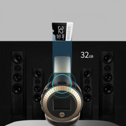 Casti fara fir, cu microfon, bluetooth 4.2, suport card 32GB, radio FM, noise cancelling, B19
