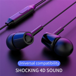 Casti In-EAR Stereo cu Jack 3.5mm si Microfon, Negru, PM-0050-V1