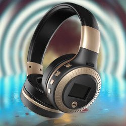 Casti fara fir, cu microfon, bluetooth 4.2, suport card 32GB, radio FM, noise cancelling, B19