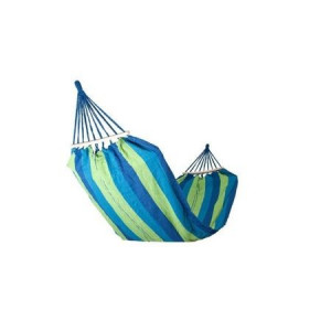 Hamac cu bara de lemn, 200x80, Albastru/Verde