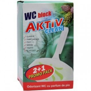 Odorizant WC cu suport AKTIV CLEAN 2+1 Promo Pack
