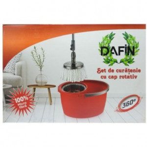 Set mop rotativ 360 grade cu galeata 21 L, Dafin Crystaline 100% Microfibra