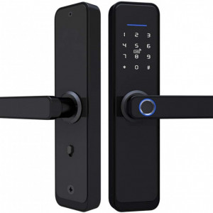 Yală-18cm Încuietoare inteligentă Dittom, Control și monitorizare prin aplicație TTLOCK,, Cititor amprentă, Panou Touch iluminat, Alarmă , Sonerie, NFC, Card magnetic, Parolă