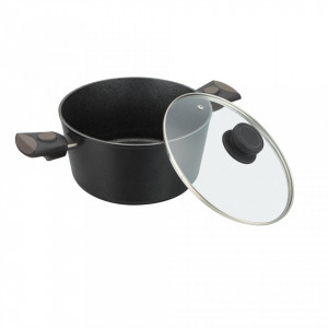 Cratita aluminiu, marmorata cu capac , manere detasabile 28x16cm, 9.5 l GRUNBERG
