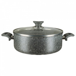 Oala din aluminiu 22 , cu invelis din granit Hausberg HB-H 423, Gri