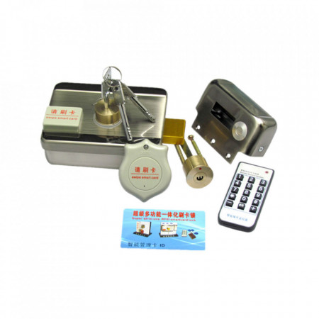 Yala (incuietoare) electromagnetica din inox, cu motor, cu acces RFID, electric si cu cheie