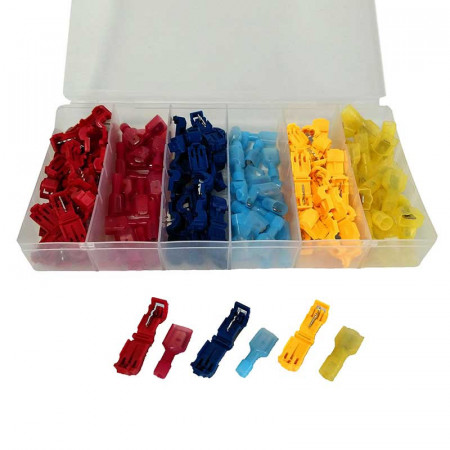 Set 120 bucati Conectori pentru conductori electrici tip T, E-LOCKS, plastic, multicolor