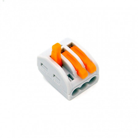 Set 10 bucati Conectori rapizi pentru conductori electrici, E-LOCKS, cu levier, 3 pini, plastic