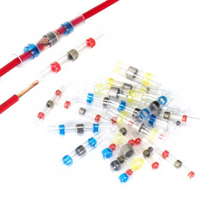 Set 50 bucati Conectori termocontractibili, E-LOCKS, cu lipire si etansare pentru conductori electrici