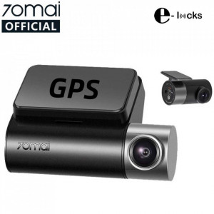 Pachet camera auto DVR Xiaomi 70MAI A500S-1 Dash Cam Pro Plus cu camera spate RC06, 2.7K 1944p, IPS 2.0", 140 FOV, ADAS, GPS, Night Vision, Monitorizare parcare