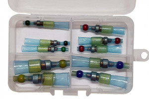 Set 20 morsete termocontractibile, cu spirala de cupru si lipire cu cositor, E-LOCKS, multicolor, diametru 3,3 - 9,0 mm