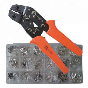 Set cleste pentru sertizare E-LOCKS, SN-06 si 420 bucati terminale neizolate pentru conductori