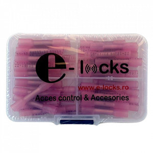 Set 50 bucati Conectori termocontractibili rosii HSC-1 0,50 - 1,50 mmp, E-LOCKS, cu sertizare si etansare IP67 pentru conductori electrici