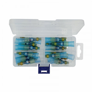 Set 20 morsete termocontractibile, cu spirala de cupru si lipire cu cositor, E-LOCKS, galbene, diametru 9,0 mm