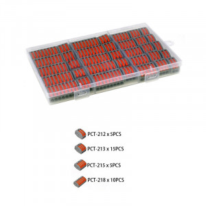 Set 35 bucati Conectori rapizi pentru conductori electrici, E-LOCKS, cu levier, 2, 3, 5 si 8 pini, plastic