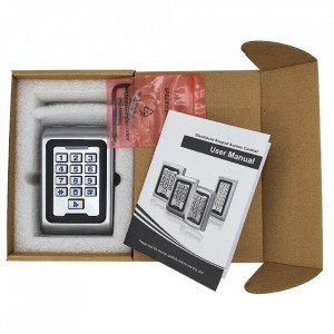 Unitate control acces din metal E-LOCKS, standalone si Wiegand, anti vandalism, cu tastatura si cititor RFID