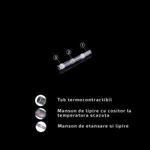 Set 50 bucati Conectori termocontractibili, E-LOCKS, cu lipire si etansare pentru conductori electrici, model ST1W