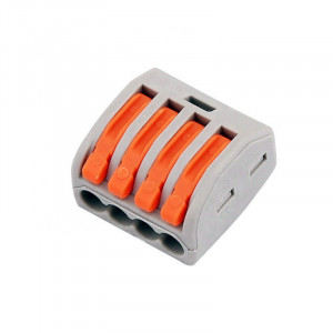 Set 10 bucati Conectori rapizi pentru conductori electrici, E-LOCKS, cu levier, 4 pini, plastic