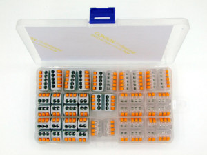 Set 46 bucati Conectori pentru conductori electrici, E-LOCKS, tip WAGO, 2, 3, 4 si 5 pini, plastic