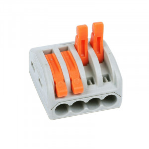 Set 10 bucati Conectori rapizi pentru conductori electrici, E-LOCKS, cu levier, 4 pini, plastic