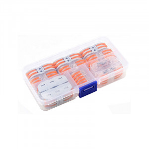 Set 11 bucati Conectori pentru conductori electrici, E-LOCKS, tip WAGO, 4, 5 si 6 pini, plastic