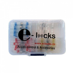 Set 50 bucati Conectori termocontractibili, E-LOCKS, cu lipire si etansare pentru conductori electrici