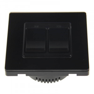 Intrerupator dublu Smart Home WiFi Tuya, cu actionare mecanica, negru, model SSD86-02AJAI-Black
