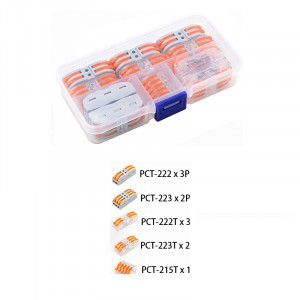 Set 11 bucati Conectori rapizi pentru conductori electrici, E-LOCKS, cu levier, 4, 5 si 6 pini, plastic