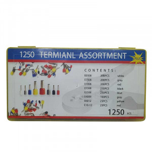 Set cleste pentru sertizare E-LOCKS, model HSC8 6-4A, cu patru falci + 1250 bucati terminale conductori