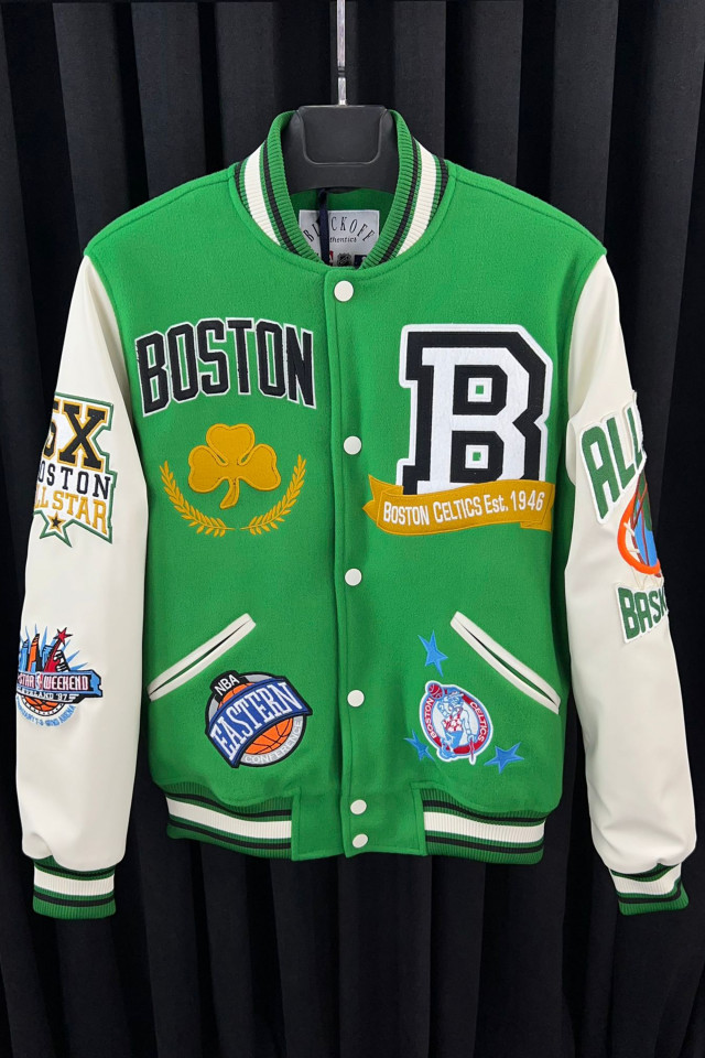 Jacheta Boston Logo Brodat Groasa Verde