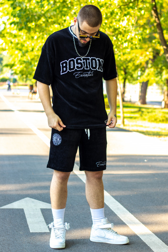 Compleu Catifea Boston Negru