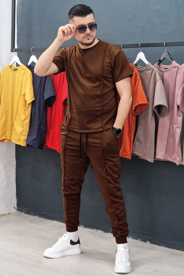 Compleu Exclusive Bumbac Lines Dark Brown
