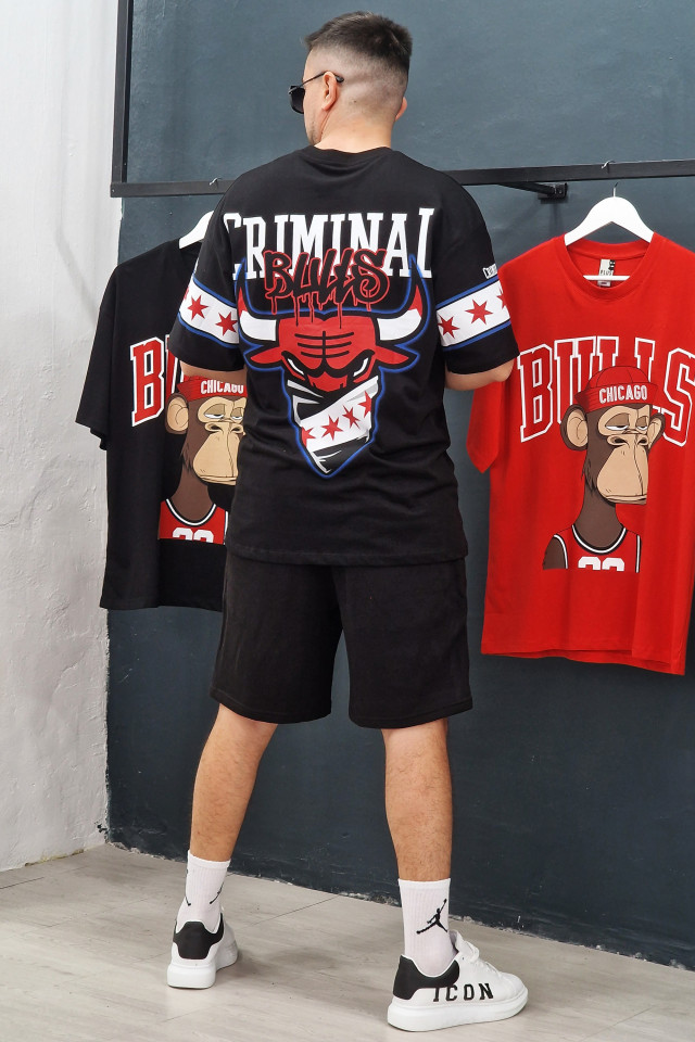 Compleu Bumbac Premium Criminal Bulls Negru