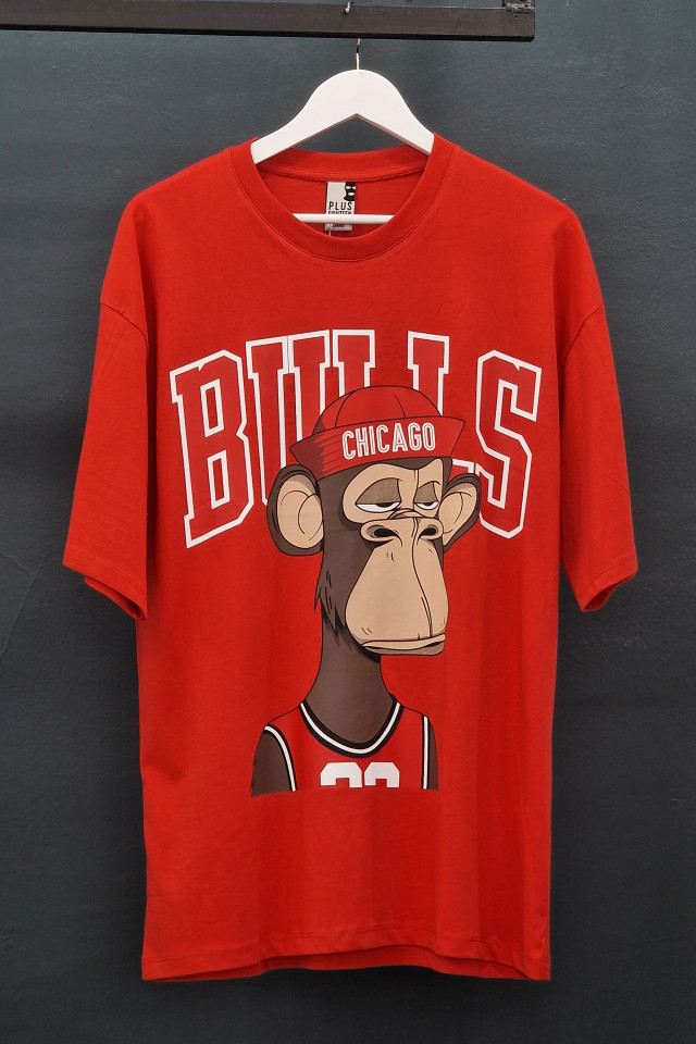 Tricou Oversized Chicago APE Rosu