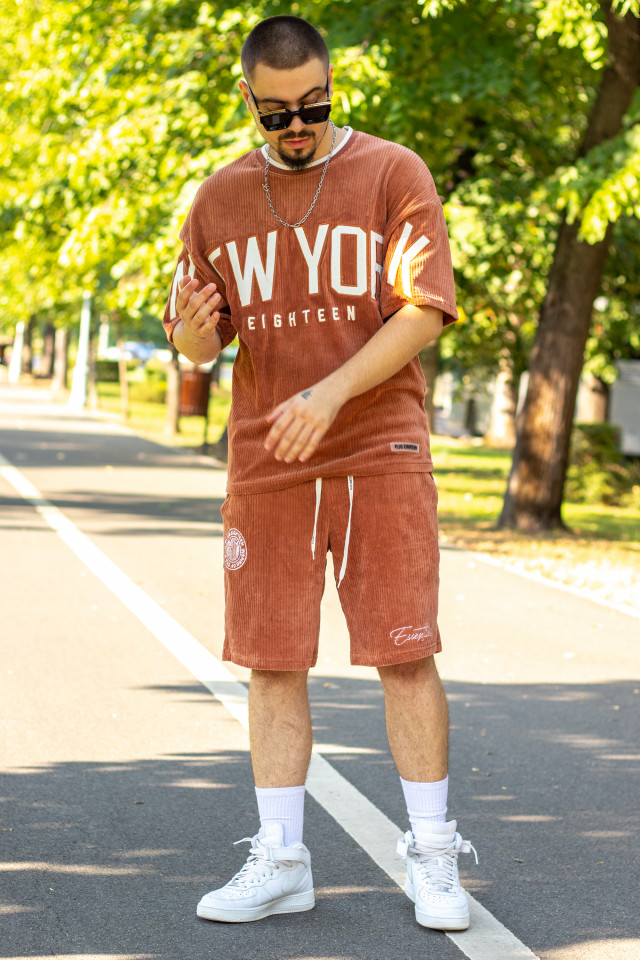 Compleu Catifea New York Camel
