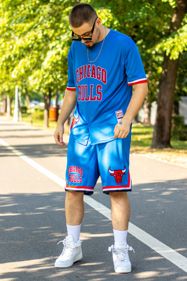 Compleu Bulls Logo Brodat Albastru